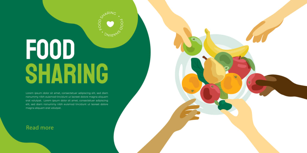 Food sharing project illustration
